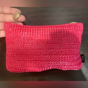IPSY Strawberry Pink Woven Clutch